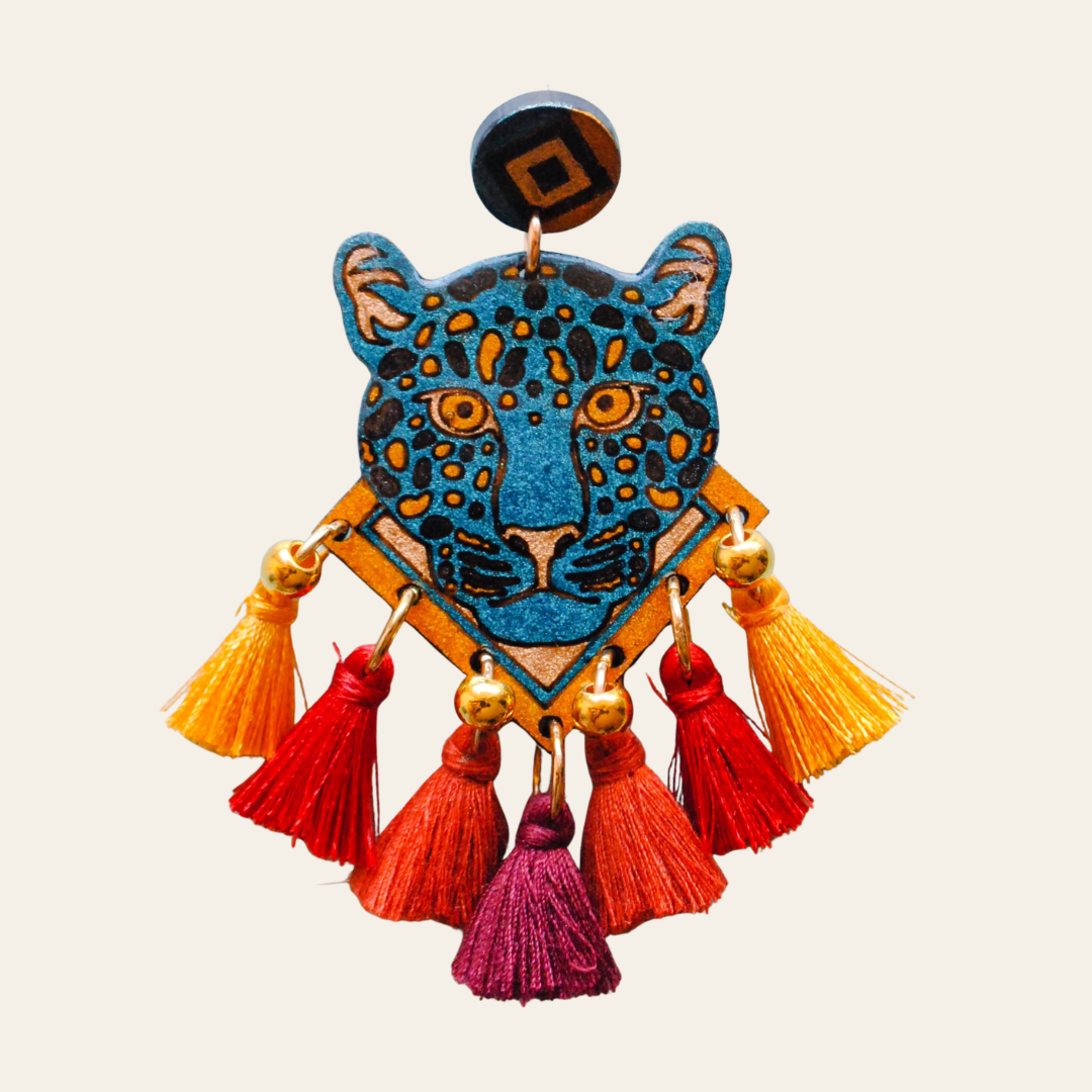 ARETES JAGUAR DEL AMAZONAS AZUL