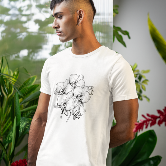 Camiseta Blanca Orquideas