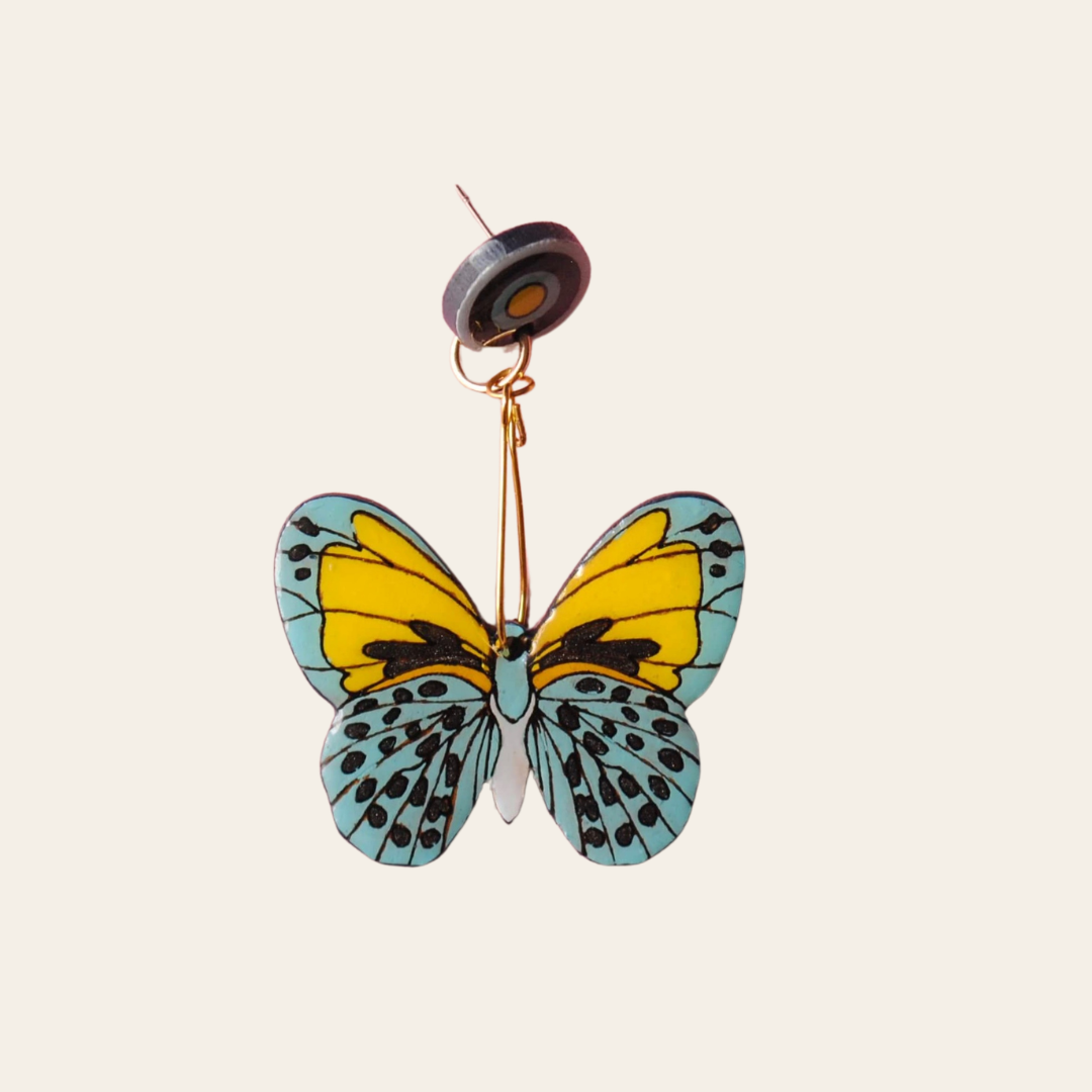 ARETES MARIPOSAS AZUL CLARO