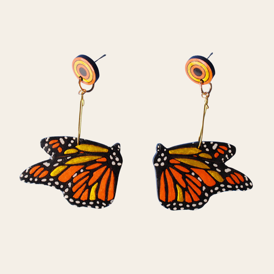 ARETES MARIPOSAS MONARCA