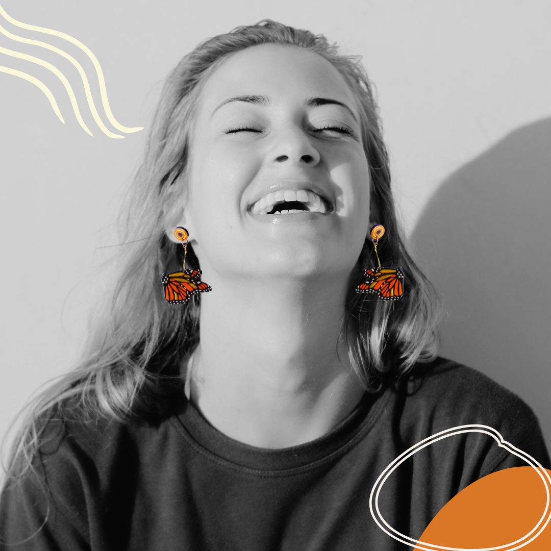 ARETES MARIPOSAS MONARCA