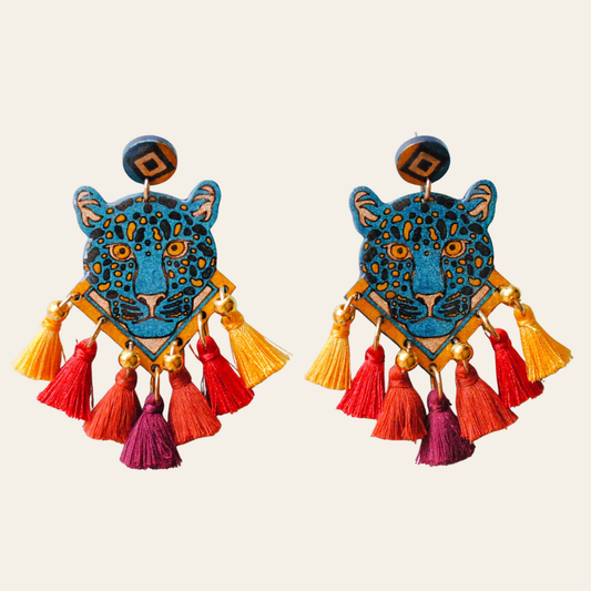 ARETES JAGUAR DEL AMAZONAS AZUL