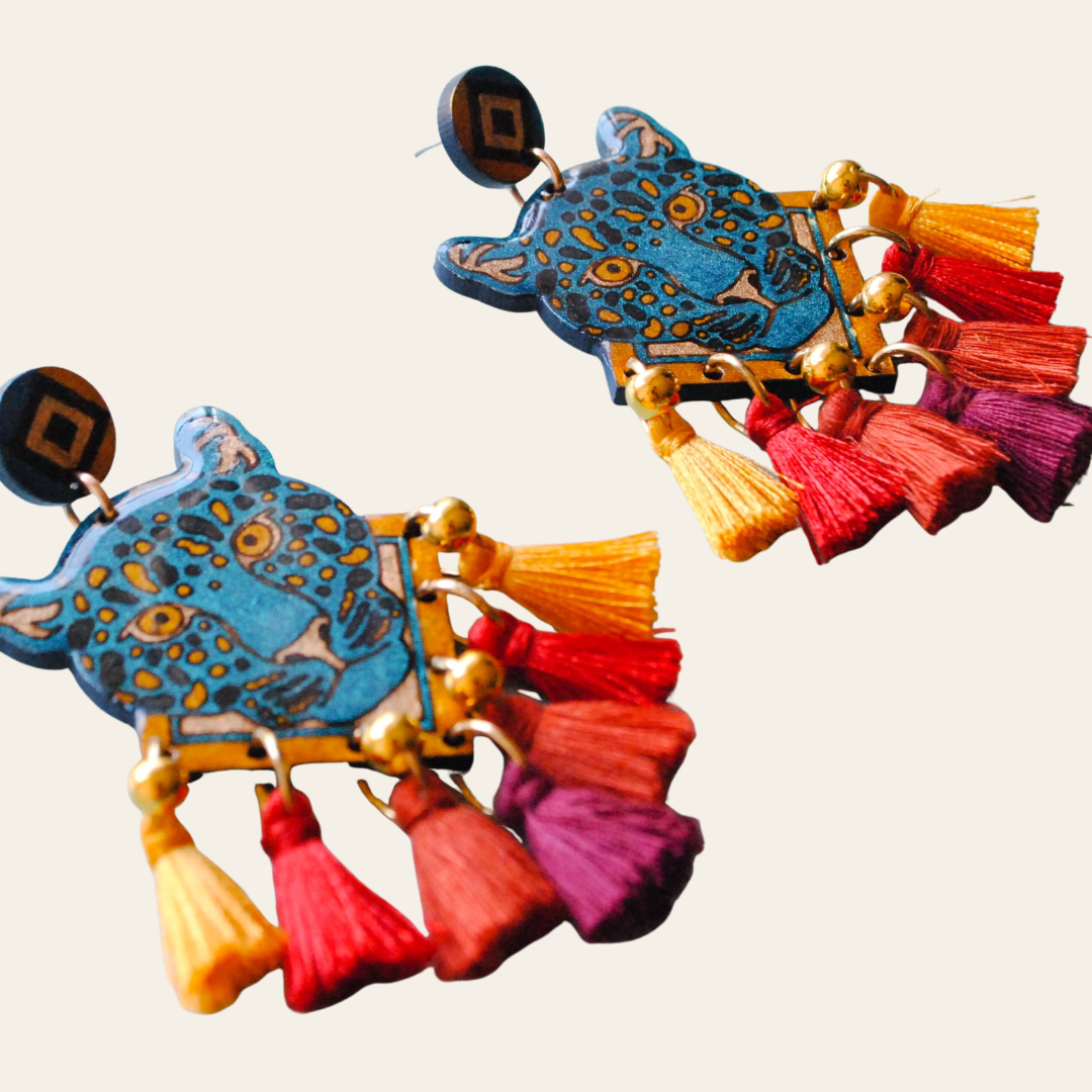 ARETES JAGUAR DEL AMAZONAS AZUL
