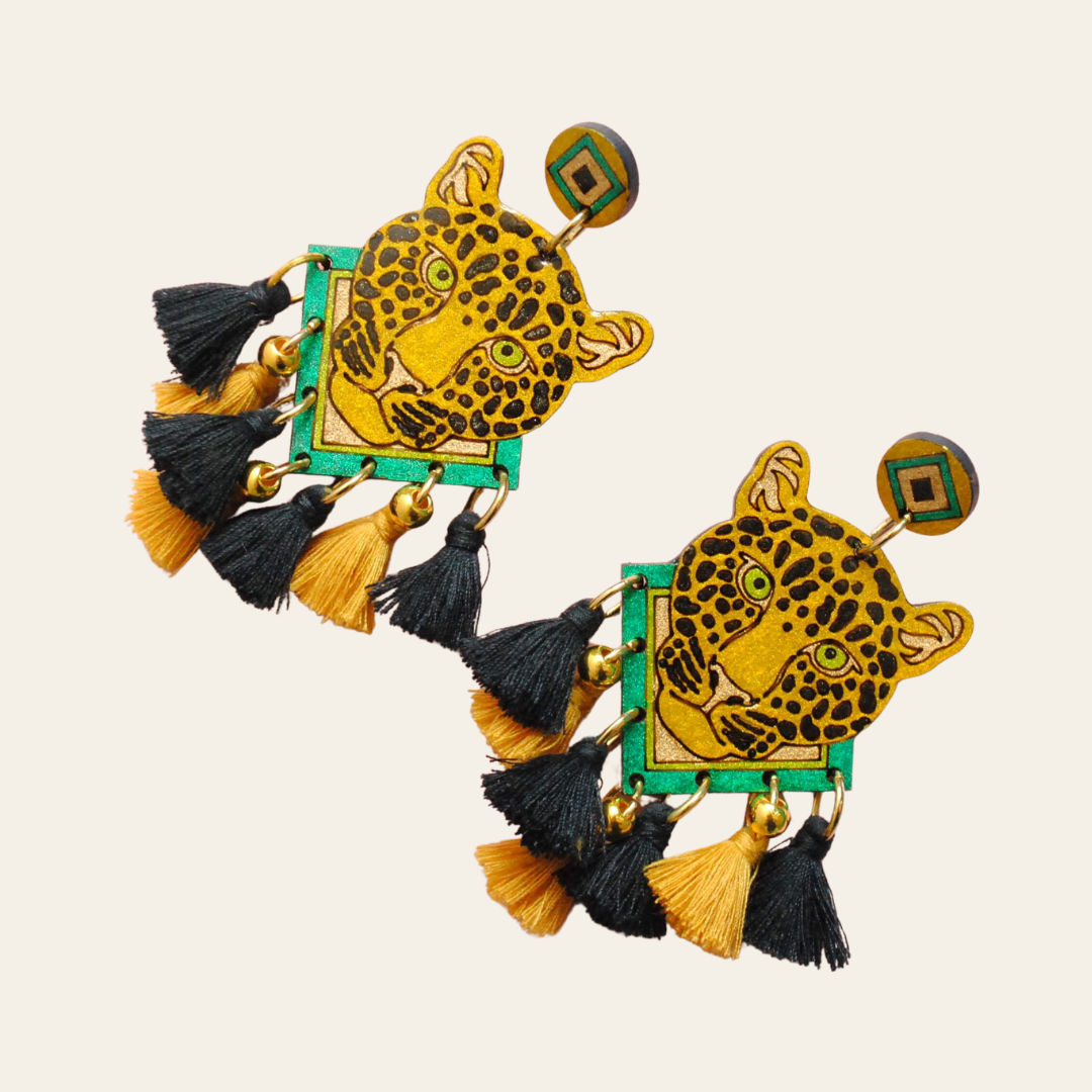 ARETES JAGUAR DEL AMAZONAS AMARILLO