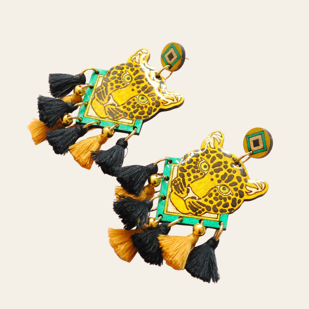 ARETES JAGUAR DEL AMAZONAS AMARILLO