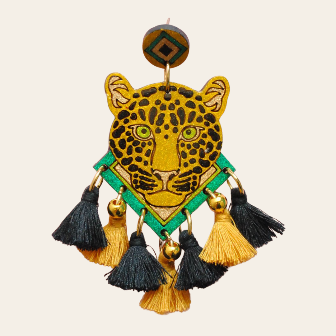 ARETES JAGUAR DEL AMAZONAS AMARILLO